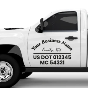 Custom US DOT Truck Decals, Door Lettering, Waterproof Vinyl