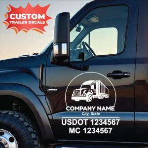 Custom US DOT Truck Decals - Truck Decal Stickers - Weatherproof MC Number Stickers - Set of 2