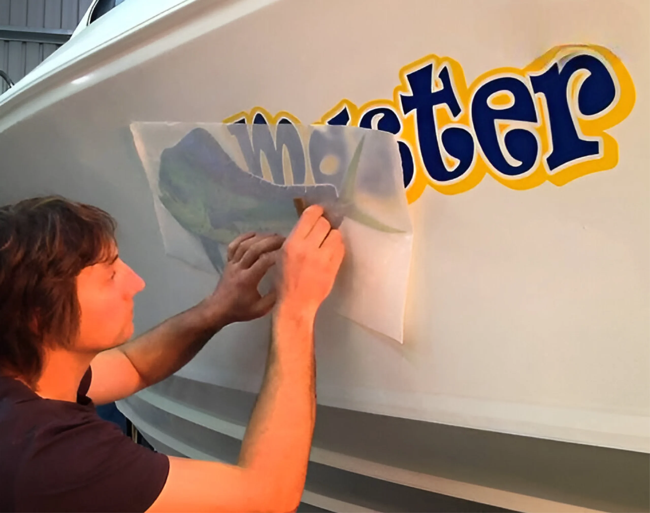 how to apply decals to a boat