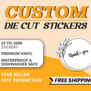 Premium Quality Pack of Stickers, Die Cut Vinyl Stickers, Custom Stickers. Perfect for e-commerce business, box stickers, paper bags.