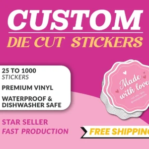 Order Bulk Stickers - Custom Die Cut Pack of Stickers | In demand, Popular for companies like fast food, restaurants, e-commerce businesses