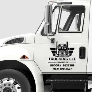 Custom Truck Door Decals (Pair): Business Name, US DOT & MC Numbers